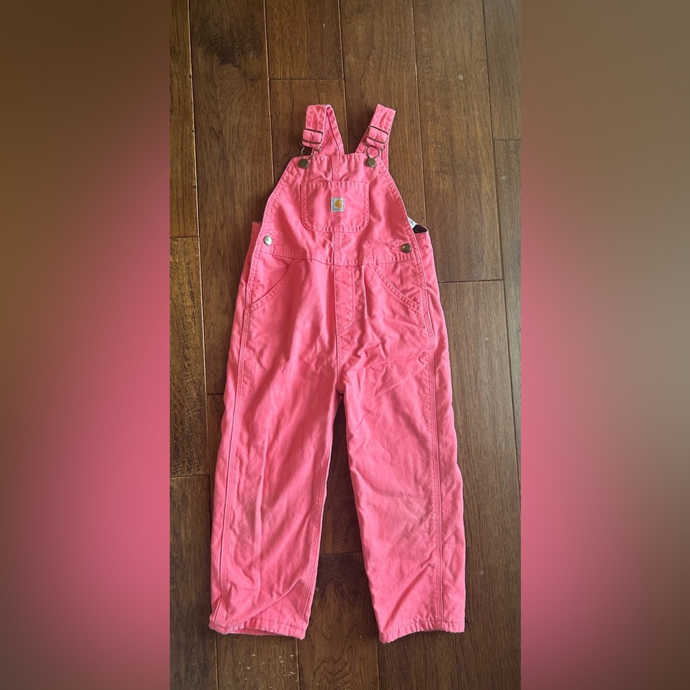 Carhartt 4T pink lined overalls